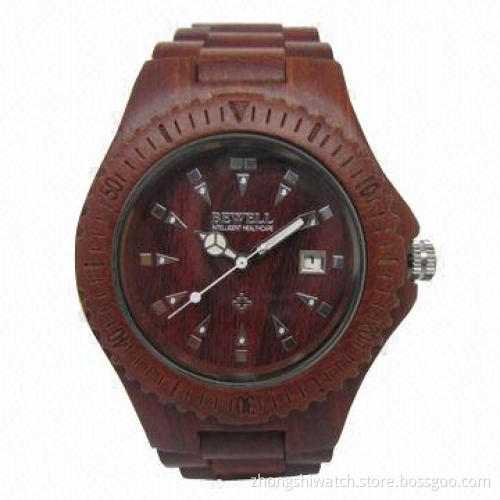 Men and women wooden watches, engraved scale on the bezel, miyota 2115 movement